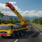 Grúa cerca de la Autopista Duarte